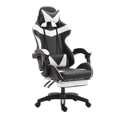 Silla Gamer Ultimate Racing con Reposapiés Blanco