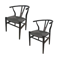Pack 2 Sillas de Comedor Wishbone Negro