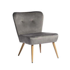 Sitial Lounge Acolchado de Terciopelo Gris