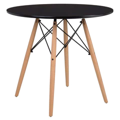 Mesa Redonda Estilo Eames 80cm - Negro