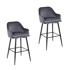 Pack 2 Sillas de Bar Frankfurt Gris