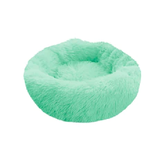 Cama Mascotas Antiestres Circular Felpa M Verde