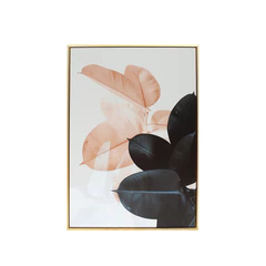 Cuadro de Hojas de Gomero 50x70 cm Rosado