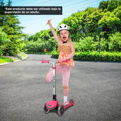 Scooter Infantil Go Fun Plegable Ruedas Luces Rosa