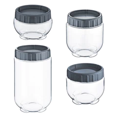 Set 4 Frascos Alimento Gris