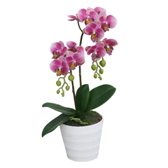 Planta Artificial Orquidea Rosa