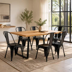 Comedor New York Mesa 75x80x150  6 Sillas Tolix Ind