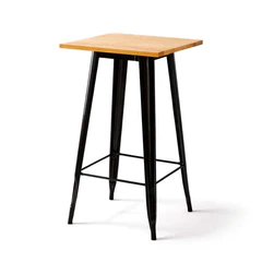 Mesa Tolix Madera Alta Bar 60 x 60 cm