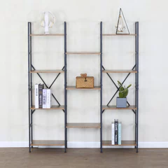 Estante Multinivel Industrial Café 50x125x27 cm