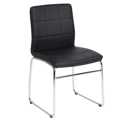 Silla PU Acolchada Oficina Comedor - Negro