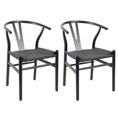 Pack 2 Sillas Comedor Novahus Wishbone Negra