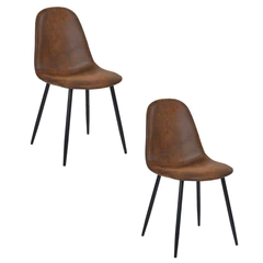 Pack de 2 Sillas de Comedor Vintage PU Terciopelo