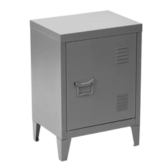 Velador Mesa Auxiliar Estante Metal - Gris