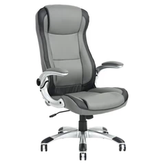 Silla de Oficina PU Ergonómica Ajustable  Gris