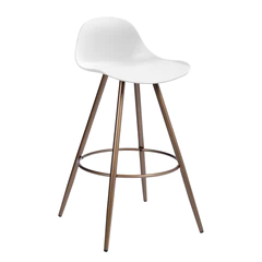 Silla Piso de Bar Bistró con Reposapiés Blanco