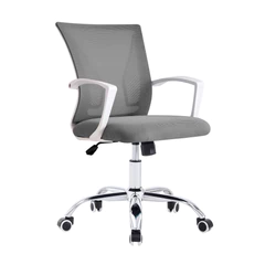 Silla de Oficina Respaldo Malla Base Metal Plomo