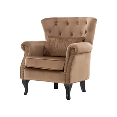 Poltrona de Terciopelo Roma Beige