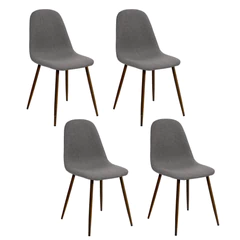 Pack 4 Sillas Comedor Sitial Charlton Tela Gris
