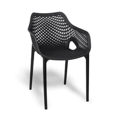 Silla Terraza Plástica Qatar Negra