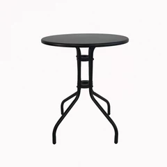 Mesa De Terraza Acero Antideslizante 70X60 cm Negro
