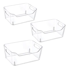 Set 3 Organizadores Clear Handle Transparentes