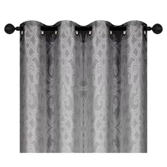 Cortina 3D Jacquard con Ojales 140x220 cm Gris