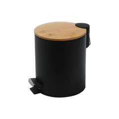 Basurero 3 L Tapa Bambu Negro