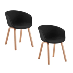 Pack 2 Silla de Comedor Sitial Legna Negro