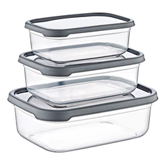 Set 3 Pzs Cont Alimentos Rectangular Embox Gris