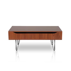 Mesa de Centro con Almacenamiento Rectangular Café