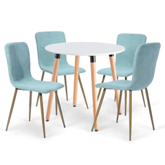 Comedor 4P Emily 80X74 + Sillas Gold Juliet Menta