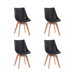 Pack 4 Sillas de Comedor Otawa Negro
