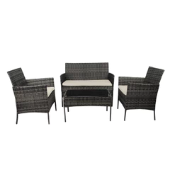 Set Terraza 4 Piezas Positano Mesa + Sillón Negro