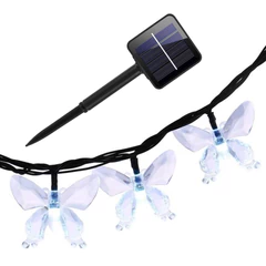 Guirnalda Solar Mariposas Luces LED Jardín Colores