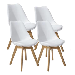 Pack 4 - Silla Tulip Con Cojín - Blanco