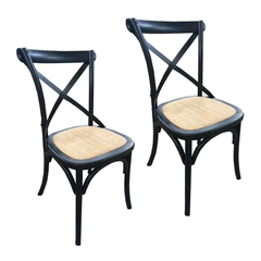 Pack 2 Sillas de Comedor Retro Negro