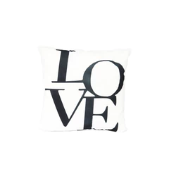 Funda de Cojín Blanco con Tipografía LOVE