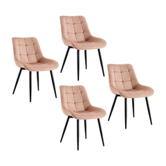 Pack 4 Sillas Comedor Terciopelo Enrico Beige
