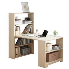 Escritorio con Librero 120x45x120 cm Beige