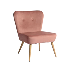 Sitial Lounge Acolchado de Terciopelo Rosa