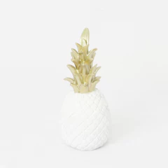 Piña de Resina Decorativa Blanca