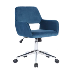 Silla Oficina Cromwell Terciopelo Azul