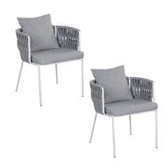Pack 2 Sillas de Terraza Macramé Gris