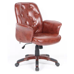 Silla de Oficina Ergonómica PU Ajustable - Café