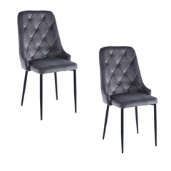 Pack 2 Sillas de Comedor Capitone Gris