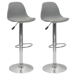 Pack 2 Sillas Altas Bar Taburete Orlando-T Gris