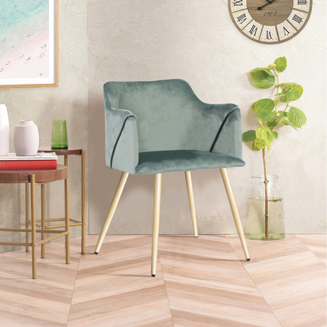 Pack 2 Silla Comedor Sitial Aldridge Terciopelo Verde