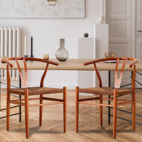 Pack 2 Sillas de Comedor Wishbone Cerezo