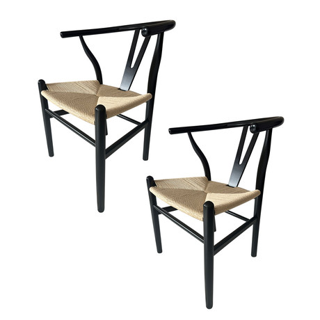 Pack 2 Sillas Comedor Whishbone Madera Negro