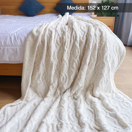 Manta Tejida Sherpa Beige